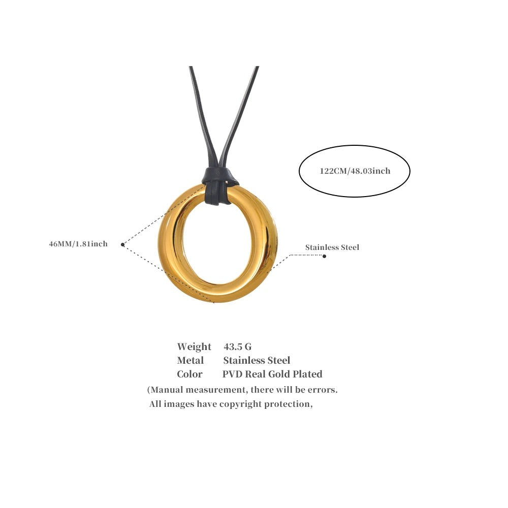 Coin geometric necklace in gold-plated stainless steel.