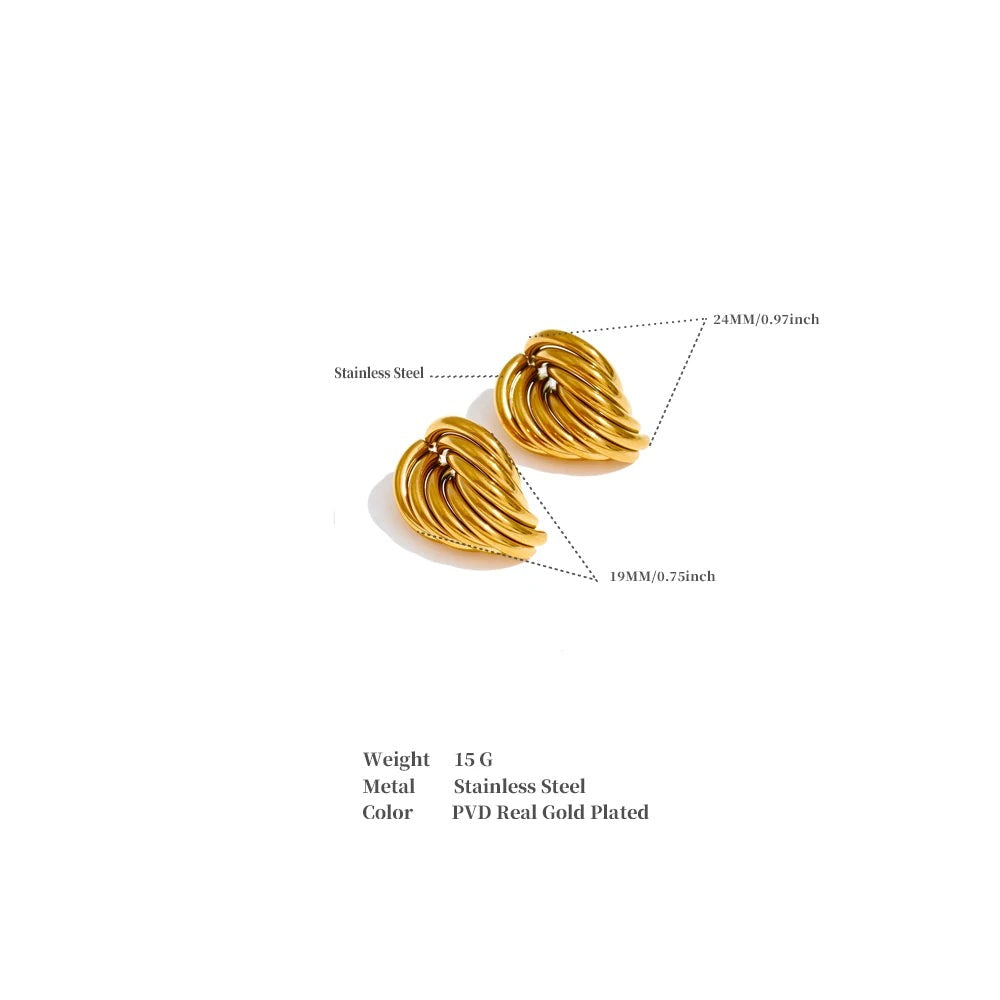 Geometric earrings in gold-plated stainless steel.