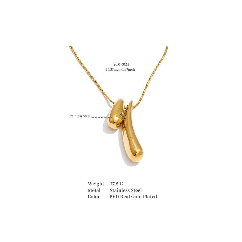 Geometric necklace in gold-plated stainless steel.
