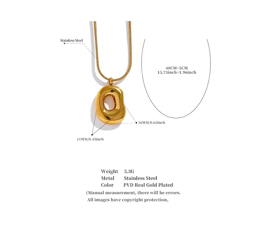Geometric necklace in gold-plated 316L stainless steel.