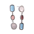 Natural stone geometric earrings in gold-plated 316L stainless steel with natural stone.