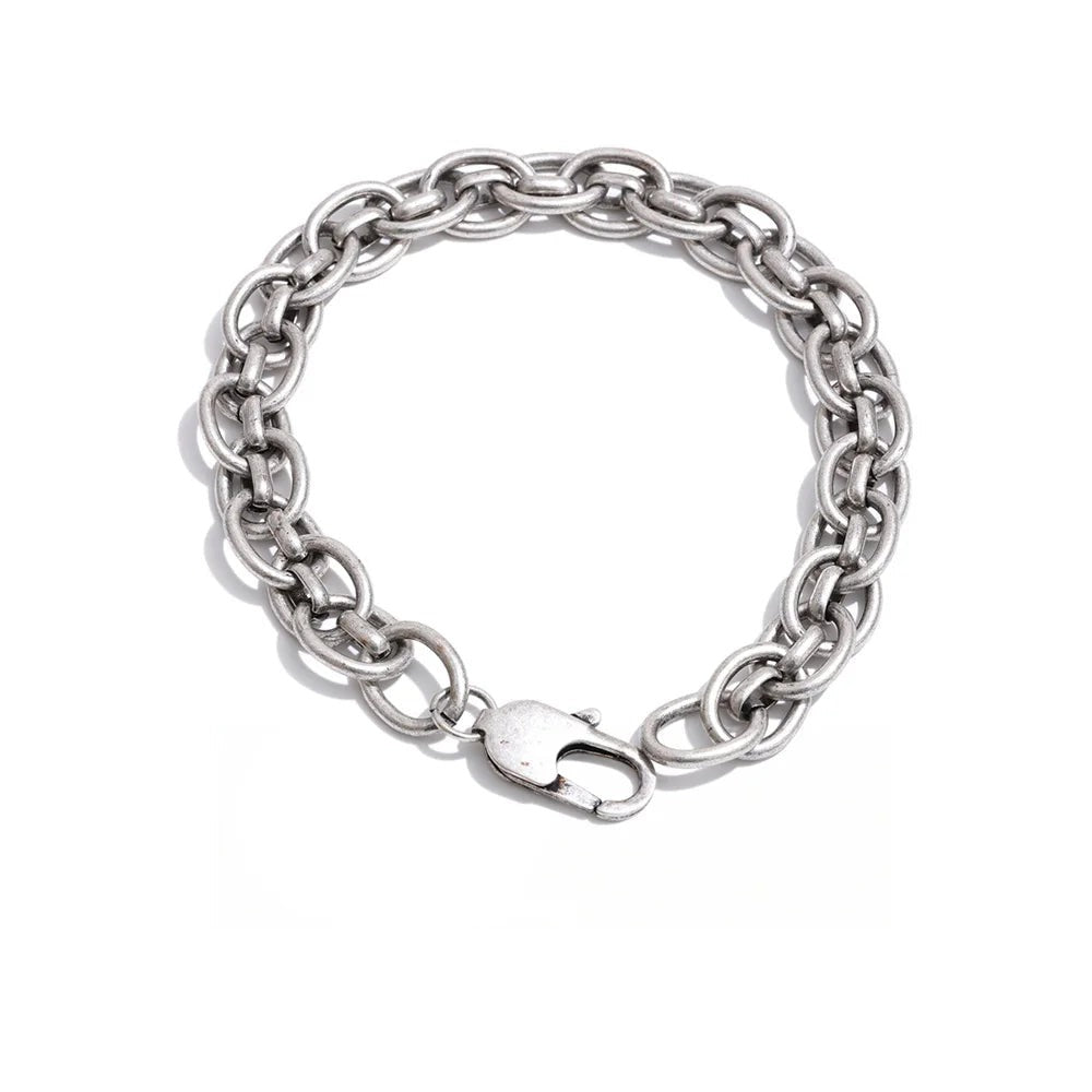 Gold-plated stainless steel bracelet with a lobster clasp.