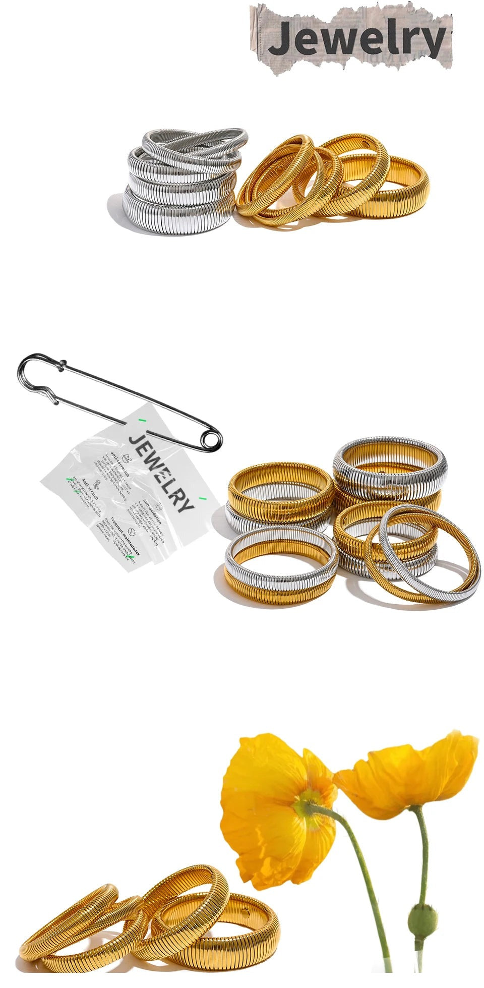 Geometric Bracelet — Gold-Plated Stainless Steel · PS1968