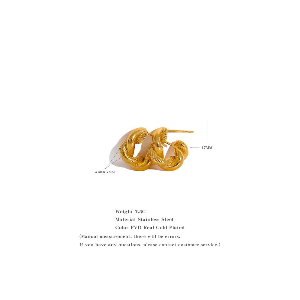 Geometric earrings in gold-plated 316L stainless steel.