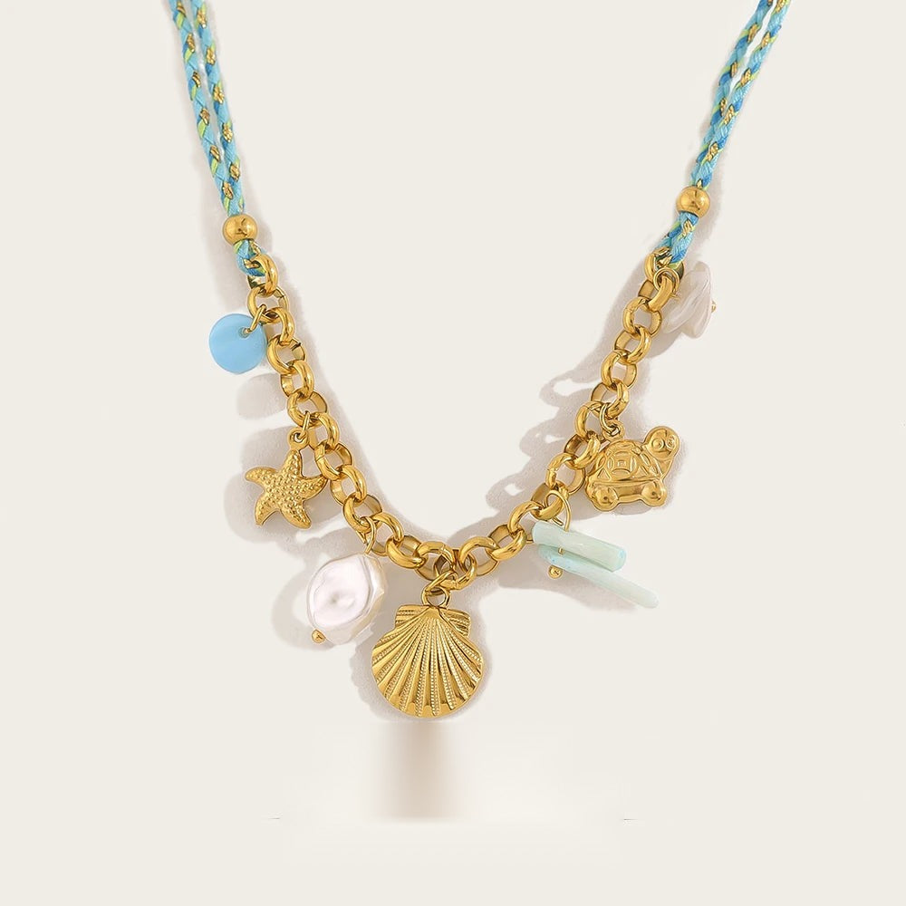Boho Ocean Pendant Necklace Charms Vintage — 316L Stainless Steel · PS450