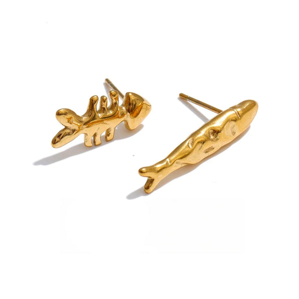 Geometric Earrings — Gold-Plated Stainless Steel · PS1549