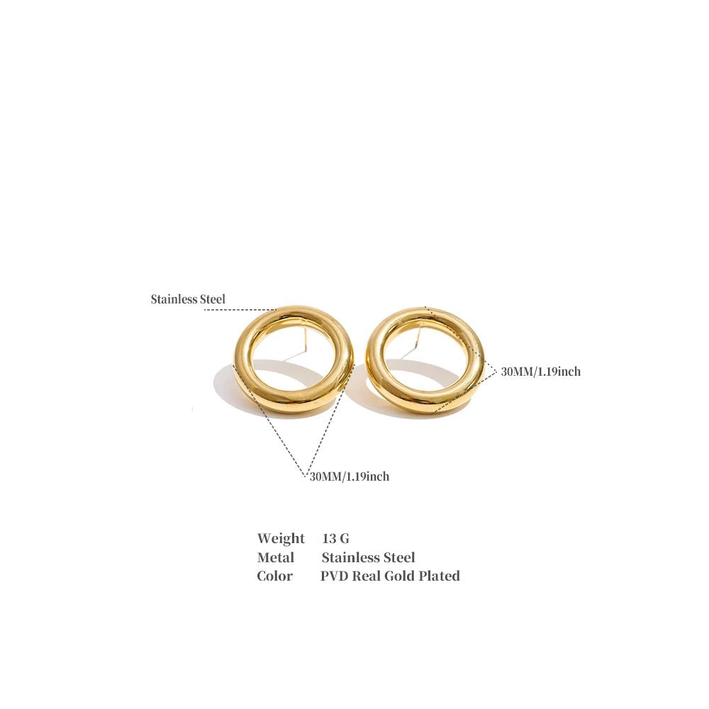 Geometric earrings in gold-plated stainless steel.