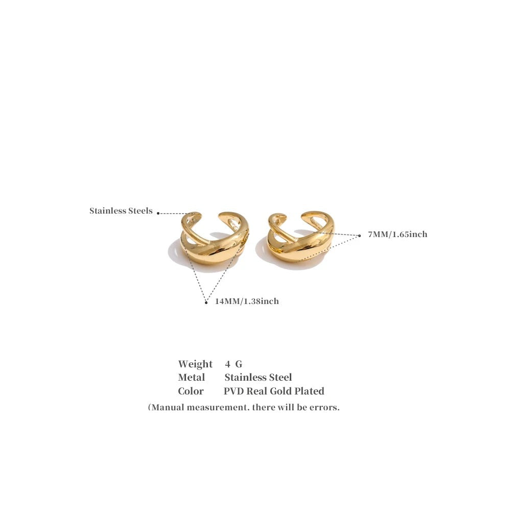 Geometric earrings in gold-plated 316L stainless steel.