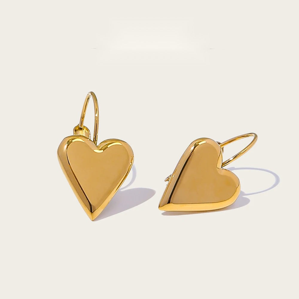 Hoop Earrings Heart — 316L Stainless Steel · PS468