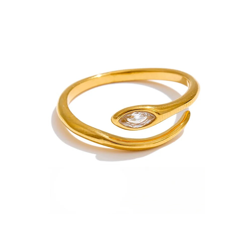 Gold-plated ring with cubic zirconia.