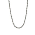 Minimalist geometric chain necklace in gold-plated stainless steel.