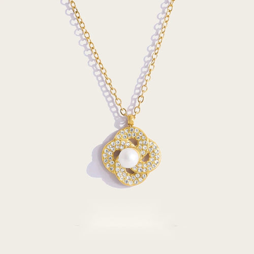 Crystal Pendant Necklace Vintage — 316L Stainless Steel