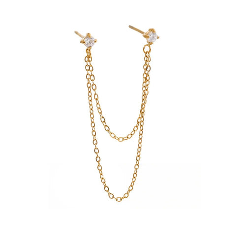 Gold-plated stainless steel earrings with cubic zirconia.
