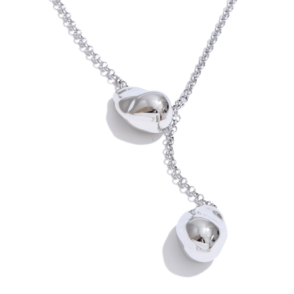 Geometric necklace in gold-plated stainless steel.