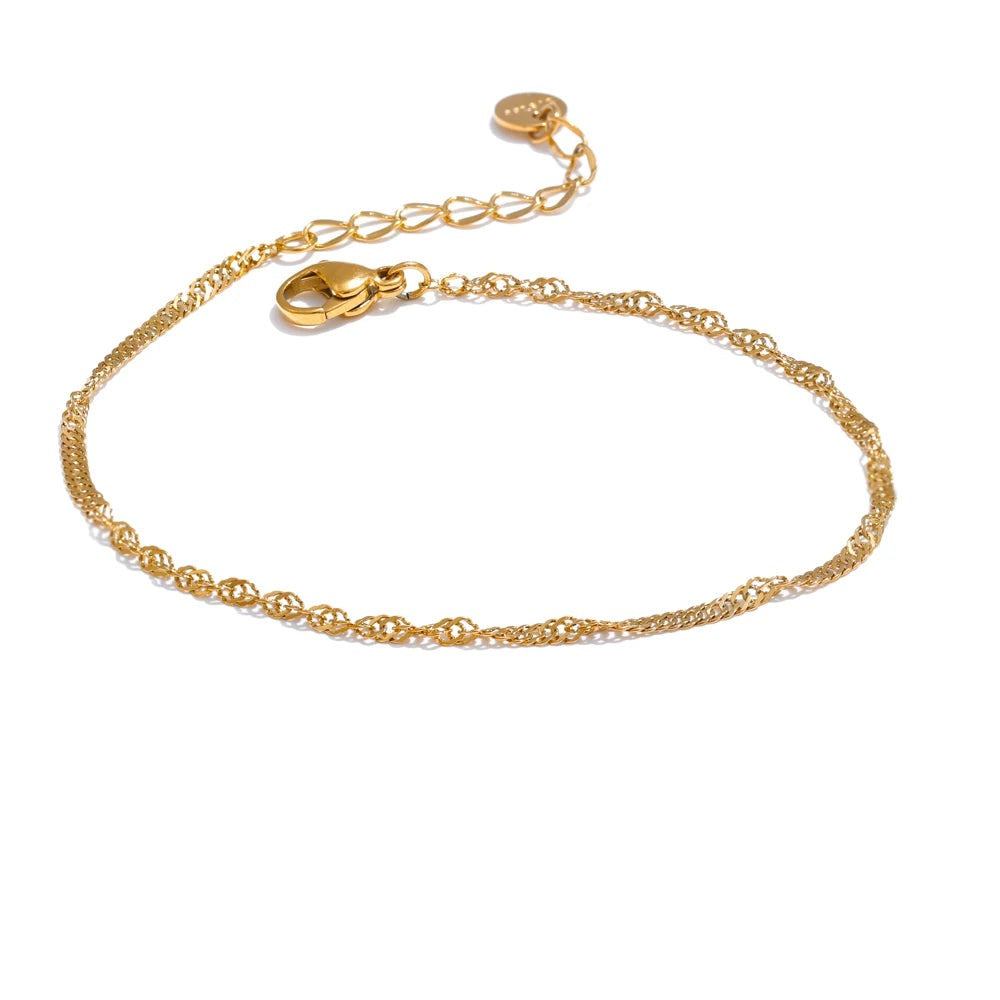 Geometric Chain Bracelet — Gold-Plated Stainless Steel · PS2065