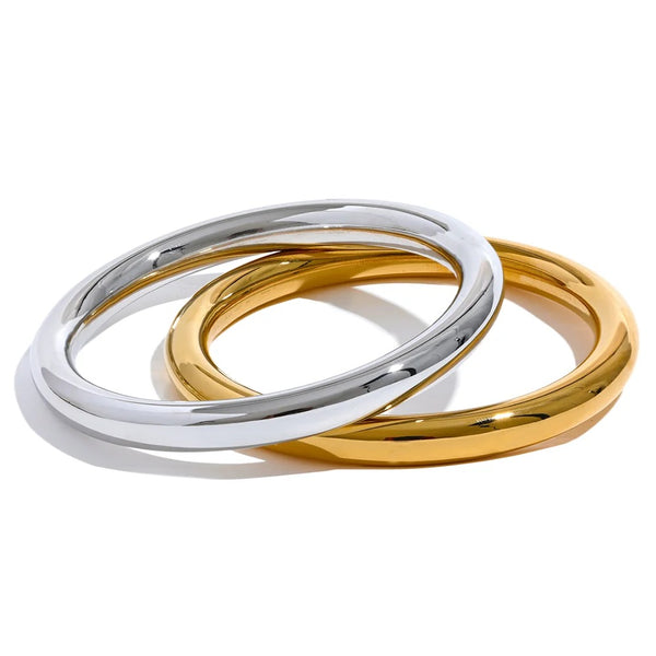 Hammered Geometric Bracelet — Gold-Plated Stainless Steel · PS2018