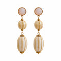 Beaded geometric earrings in gold-plated stainless steel.