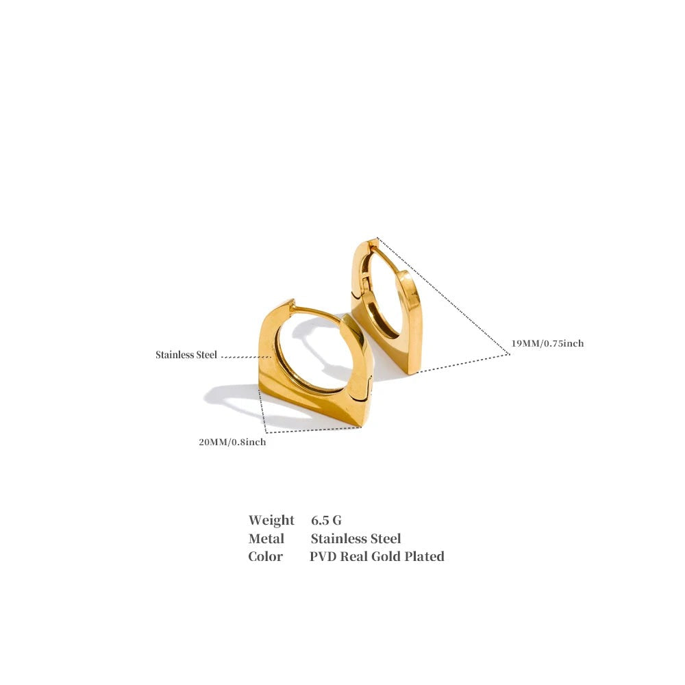Geometric earrings in gold-plated stainless steel.