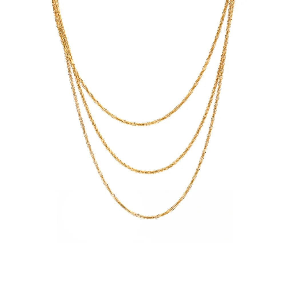 Gold-plated stainless steel necklace with pearl.