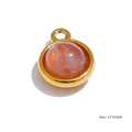 Natural Stone Geometric Earrings — Gold-Plated Stainless Steel with Natural Stone · PS1580