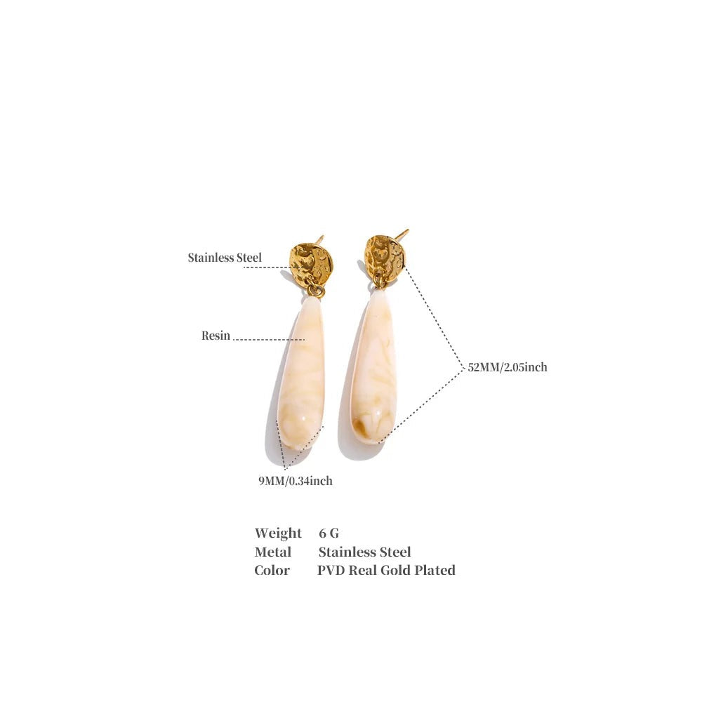 Resin Earrings — Gold-Plated Stainless Steel with Resin · PS2310