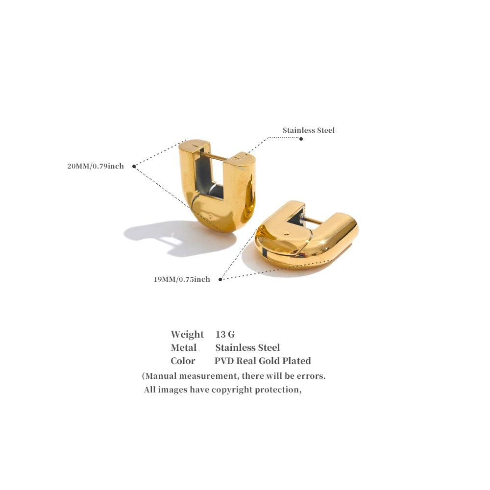 Geometric earrings in gold-plated 316L stainless steel.