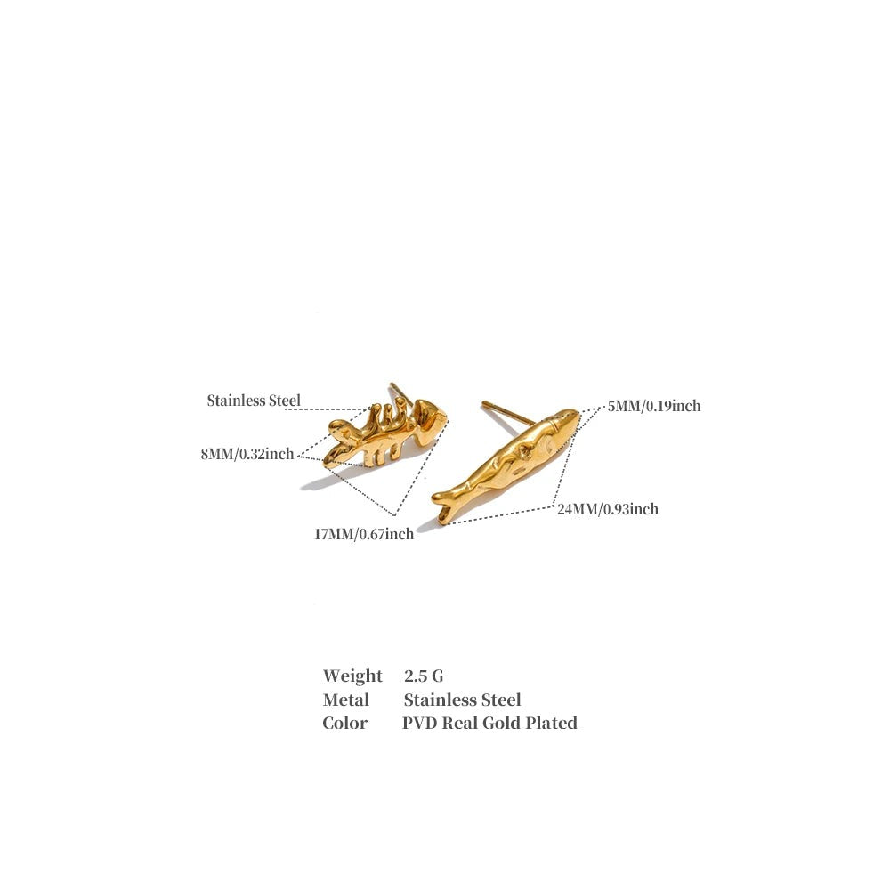 Geometric Earrings — Gold-Plated Stainless Steel · PS1549