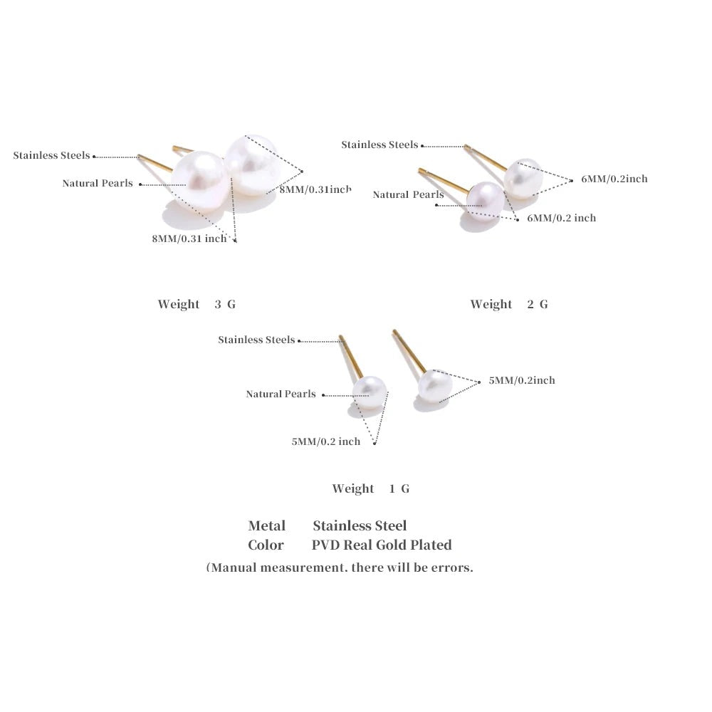 Freshwater pearl geometric earrings in gold-plated stainless steel with freshwater pearl.