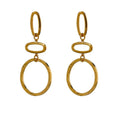 Gold-plated stainless steel earrings with large hoop design.