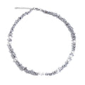 Pearl beaded geometric necklace in gold-plated stainless steel with pearl.