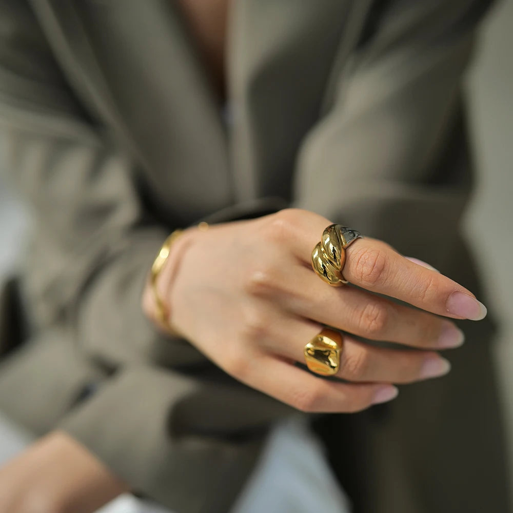 Wide Signet Ring — Stainless Steel · PS269