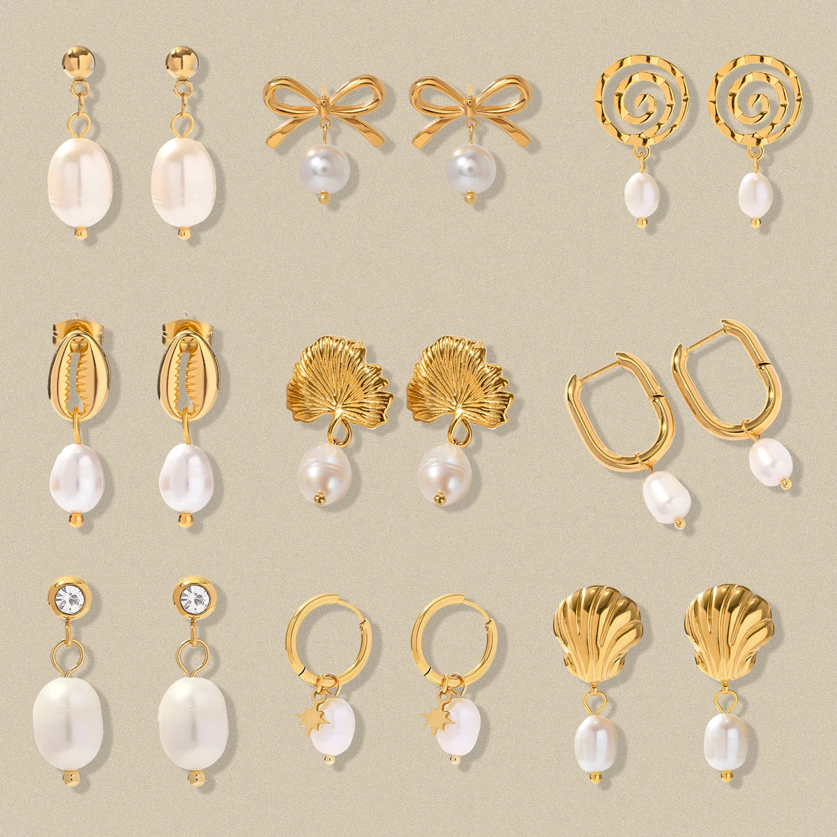 Pearl Drop Earrings — 316L Stainless Steel · PS081