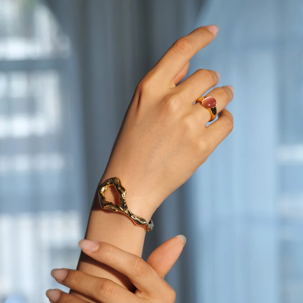 Two-Tone Heart Ring — Stainless Steel · PS362