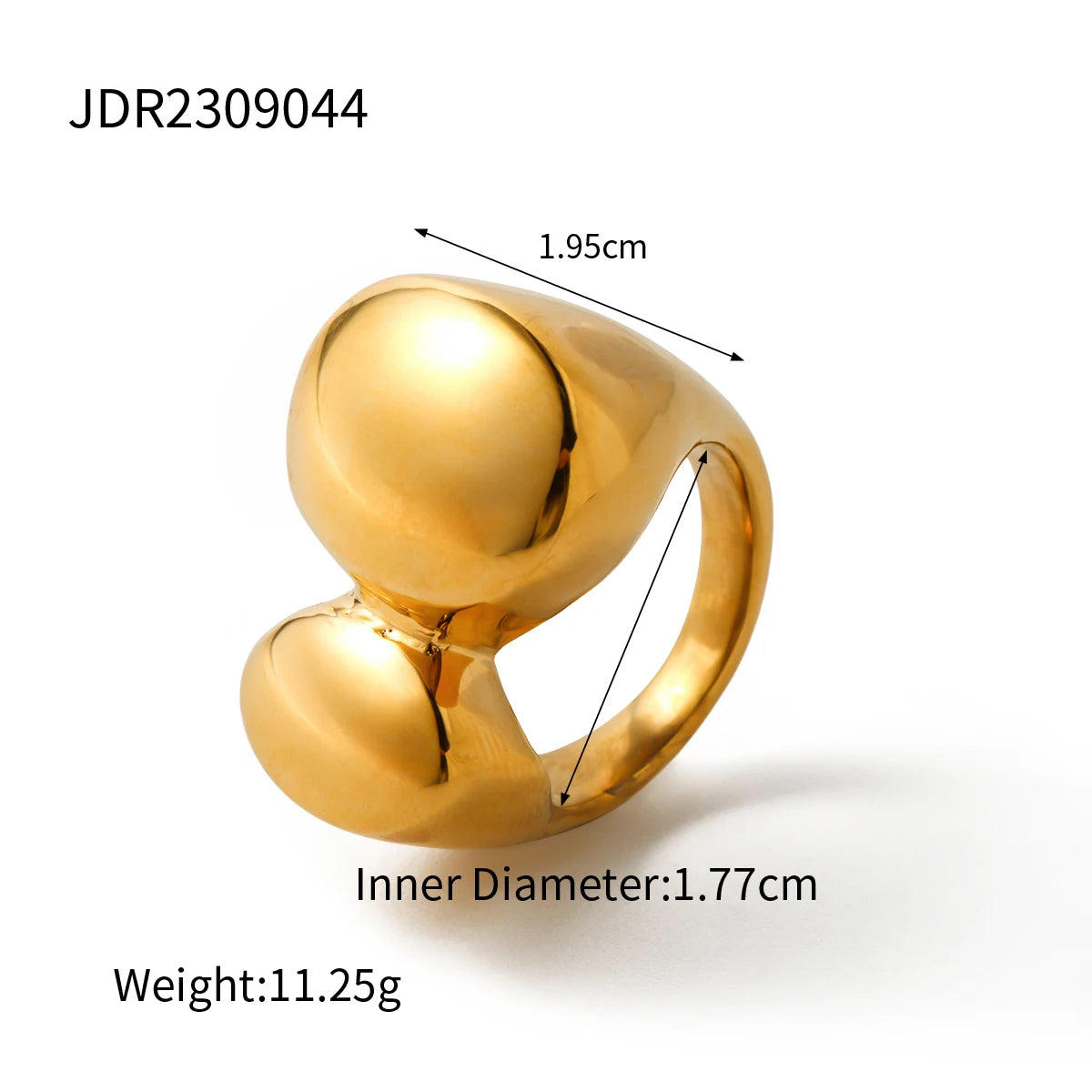 Waterdrop Geometric Ring — Stainless Steel · PS373