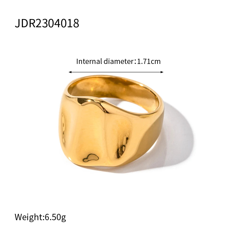 Wide Signet Ring — Stainless Steel · PS269