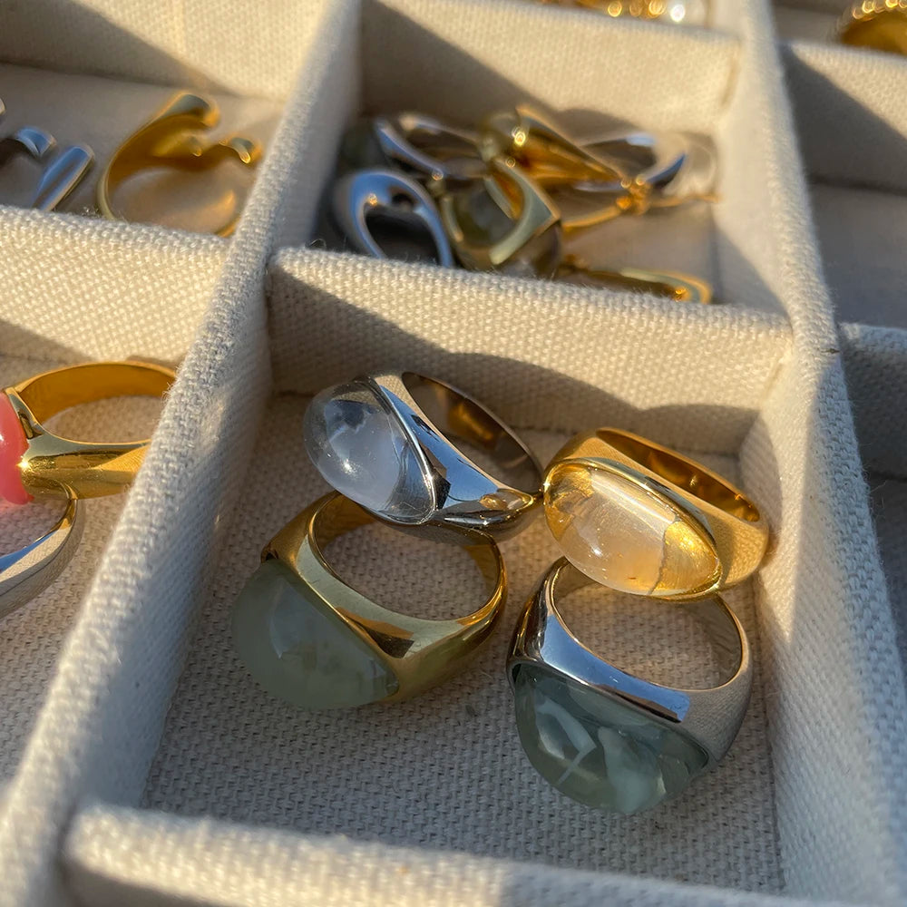 Two-Tone Heart Ring — Stainless Steel · PS362