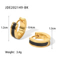 Color Enamel Round Stud Earrings — Stainless Steel · PS295