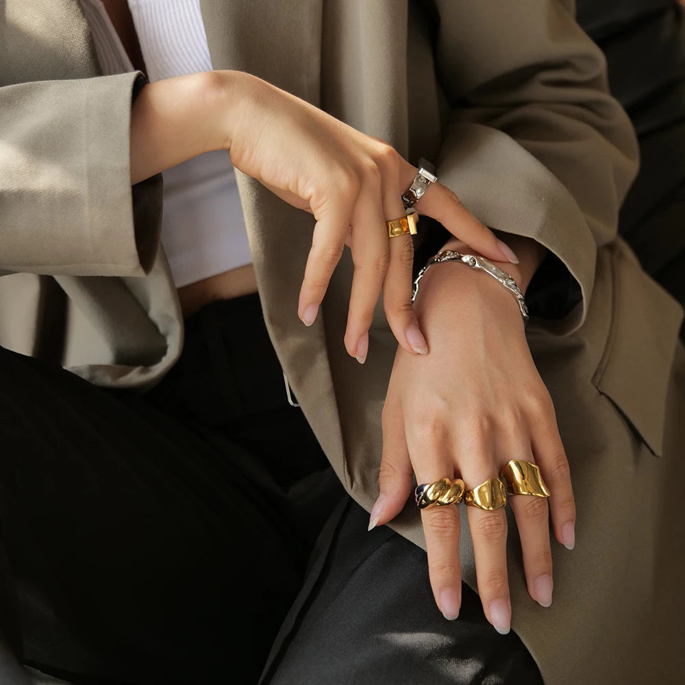 Wide Signet Ring — Stainless Steel · PS269