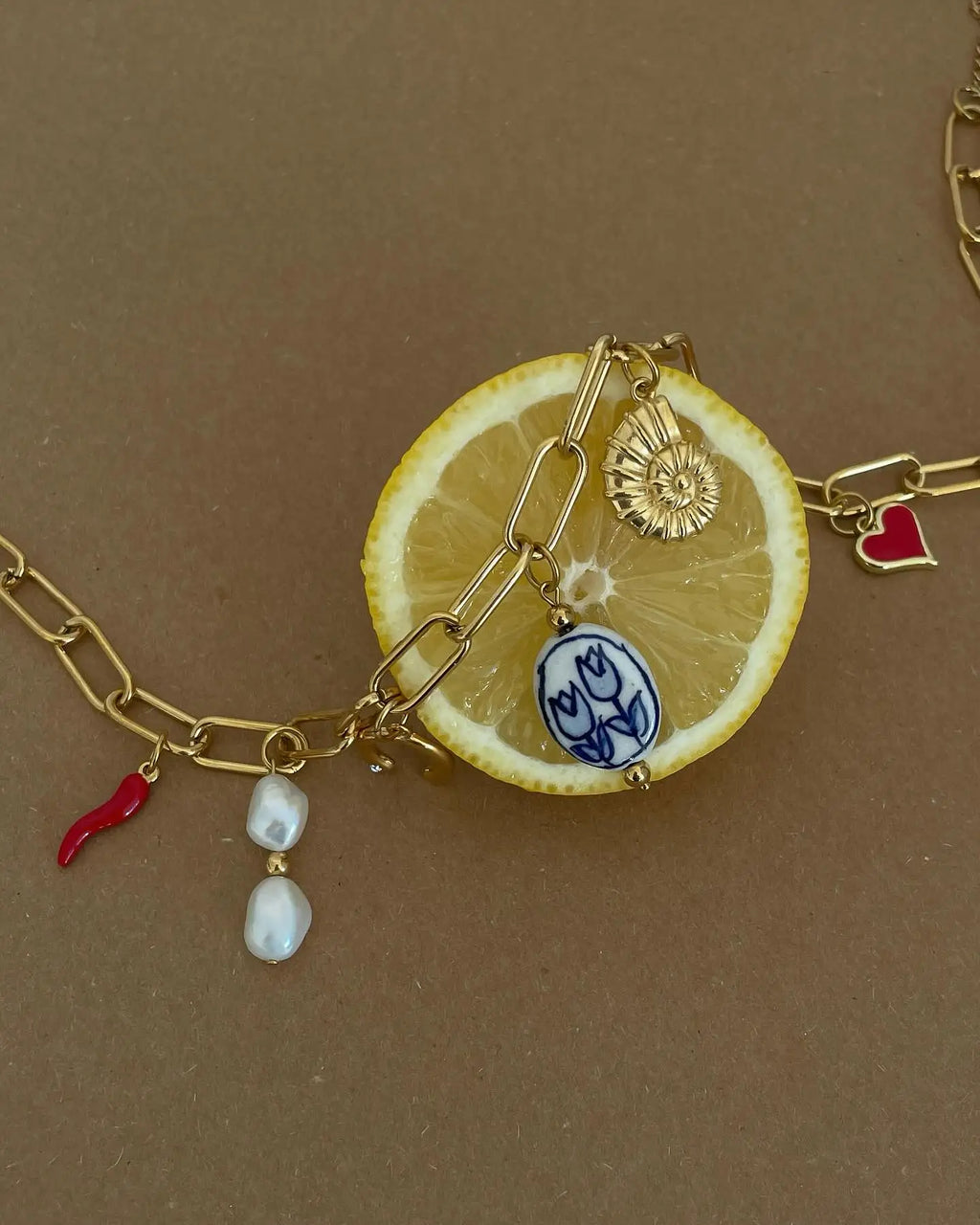 Starfish Conch Pearl Necklace — Stainless Steel · PS346