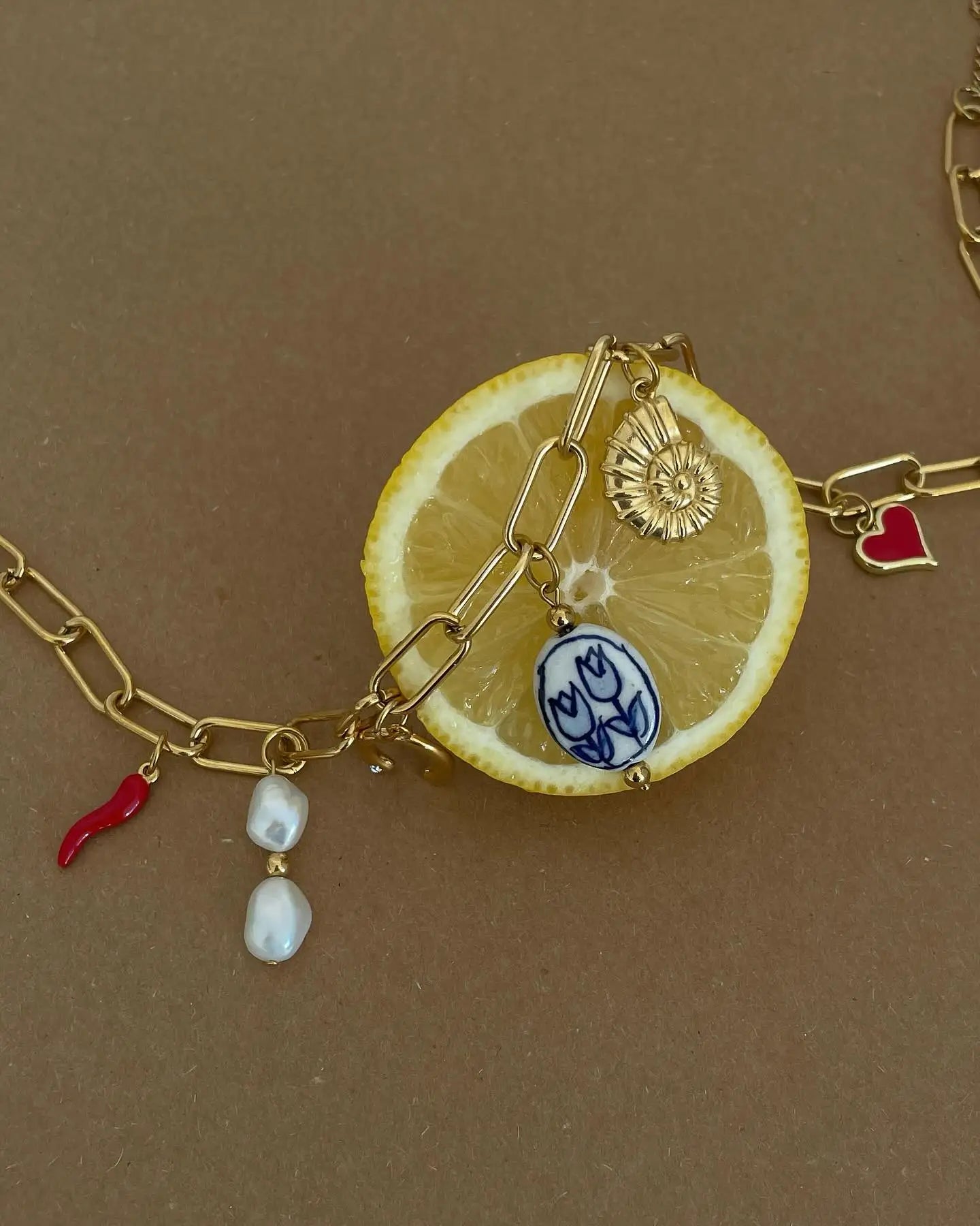 Starfish Conch Pearl Necklace — Stainless Steel · PS346