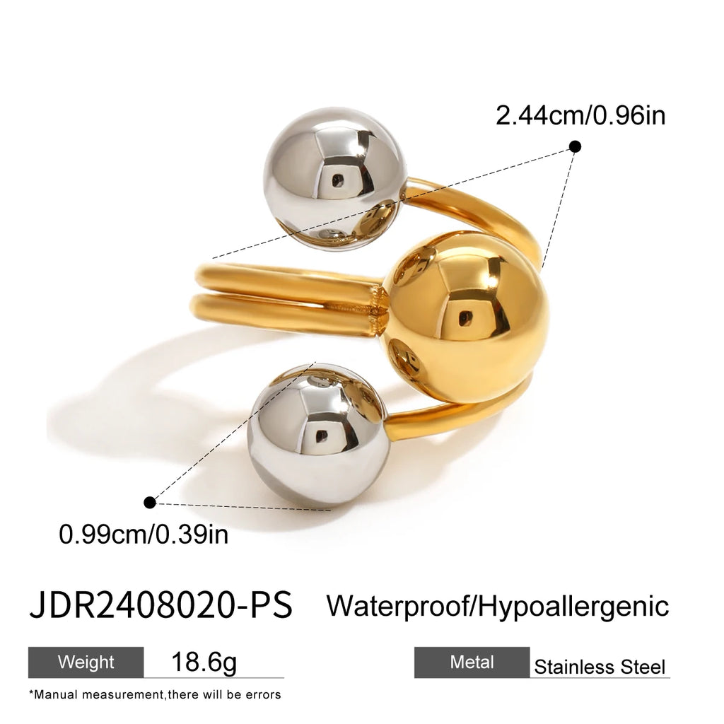 Mixed Statement Ring Stack — Stainless Steel · PS246