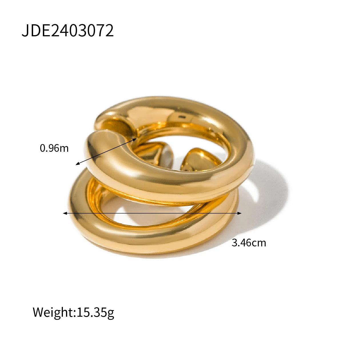 Thick Ear Clip Earrings — Stainless Steel