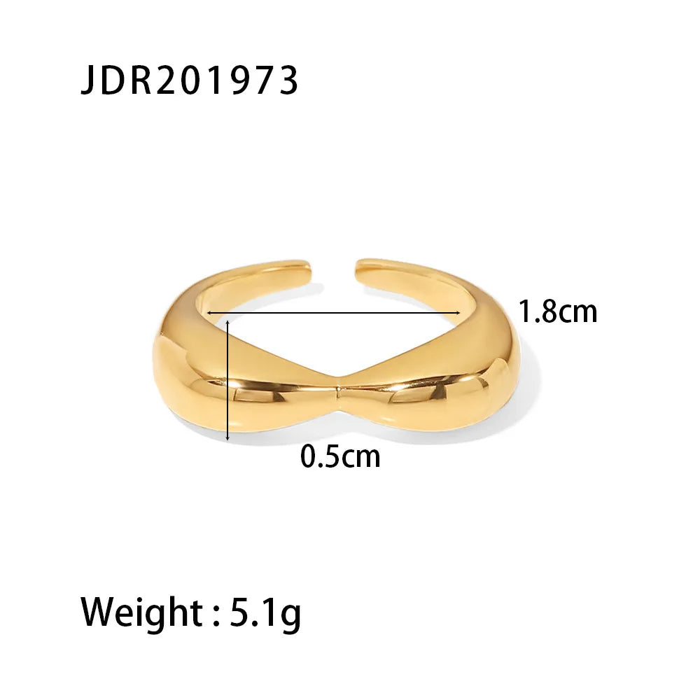 Waterdrop Irregular Ring — Stainless Steel · PS374