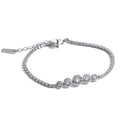 Cubic zirconia geometric chain necklace in gold-plated stainless steel with cubic zirconia.