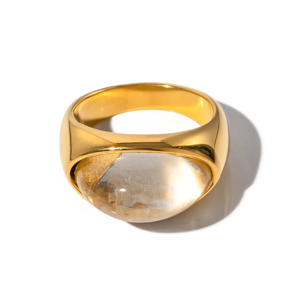 Two-Tone Heart Ring — Stainless Steel