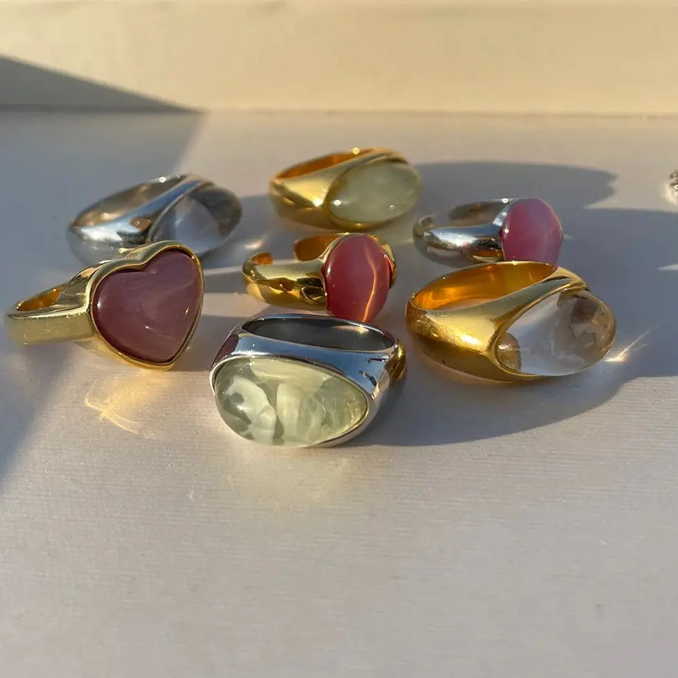 Two-Tone Heart Ring — Stainless Steel · PS362