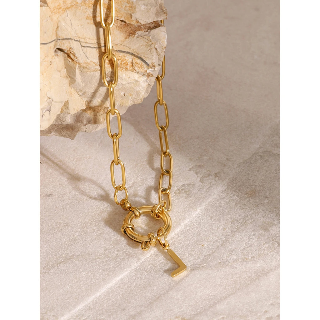 Shell Pearl Charm Necklace — Stainless Steel · PS163