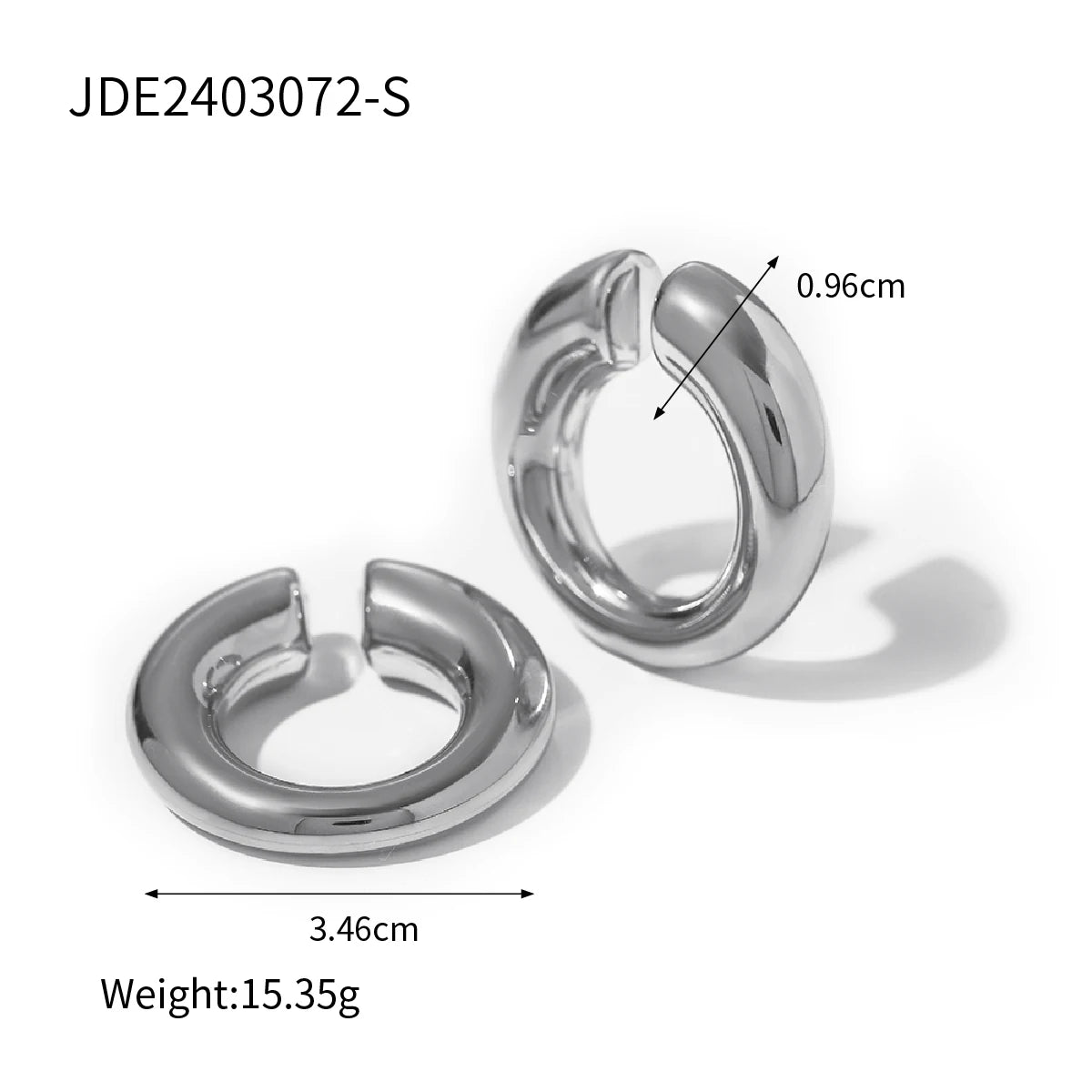 Thick Ear Clip Earrings — Stainless Steel