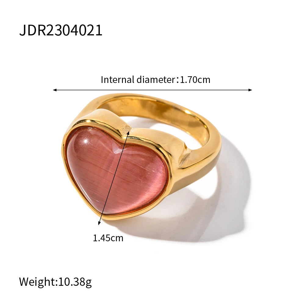 Two-Tone Heart Ring — Stainless Steel · PS362