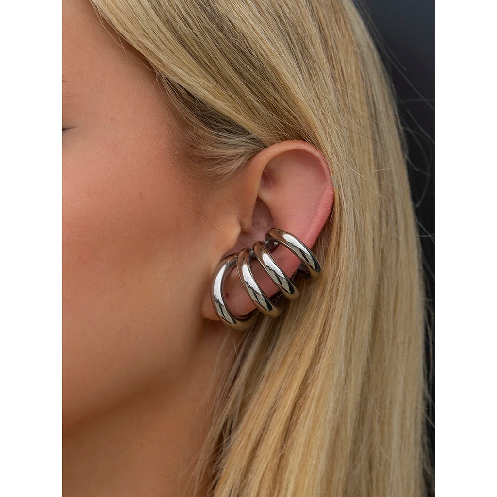Thick Ear Clip Earrings — Stainless Steel · PS349